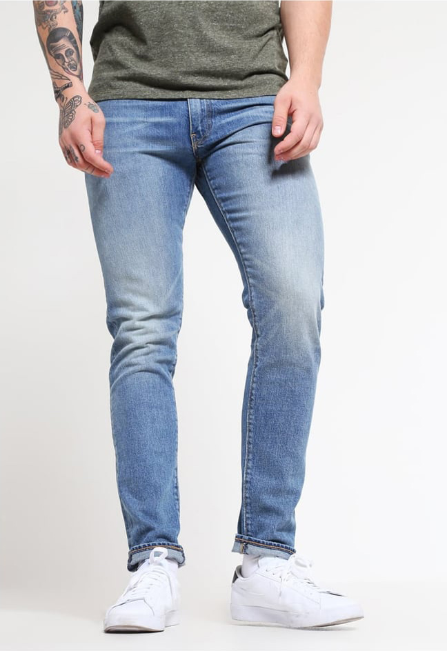 slim taper fit stretch jeans
