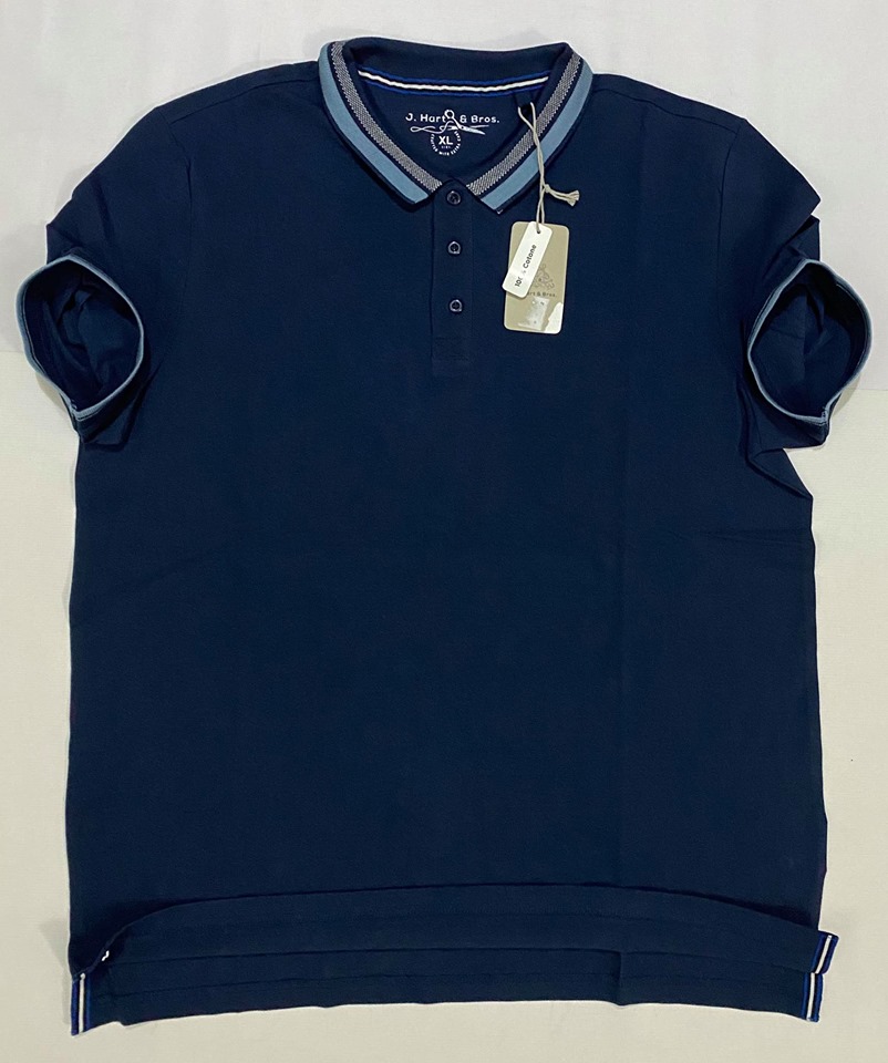 J.HART & BROS Pure cotton polo shirt with contrasting profiles | S.M ...