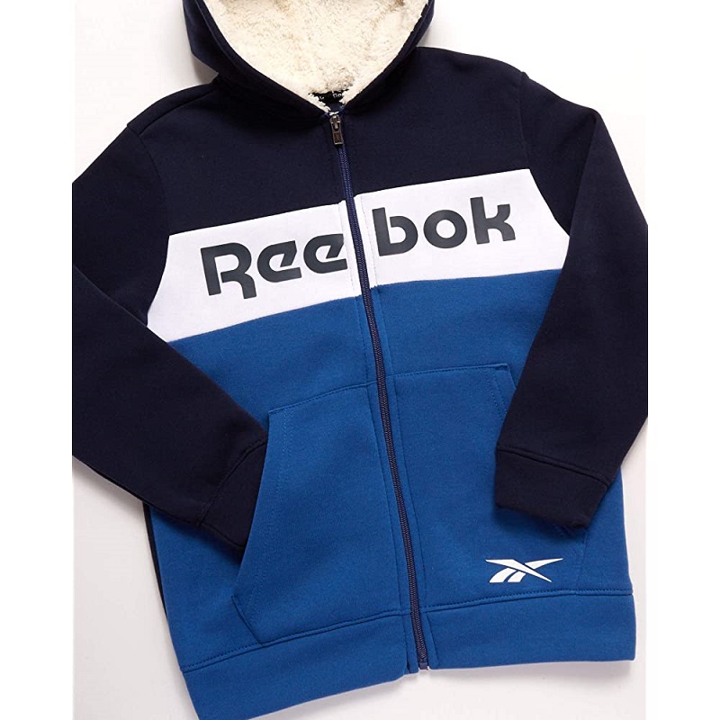 Reebok Boys 2-Piece Athletic Fleece Tracksuit Set with Zip Up Jacket and Jog Pants Toddler/Little/Big Boys 