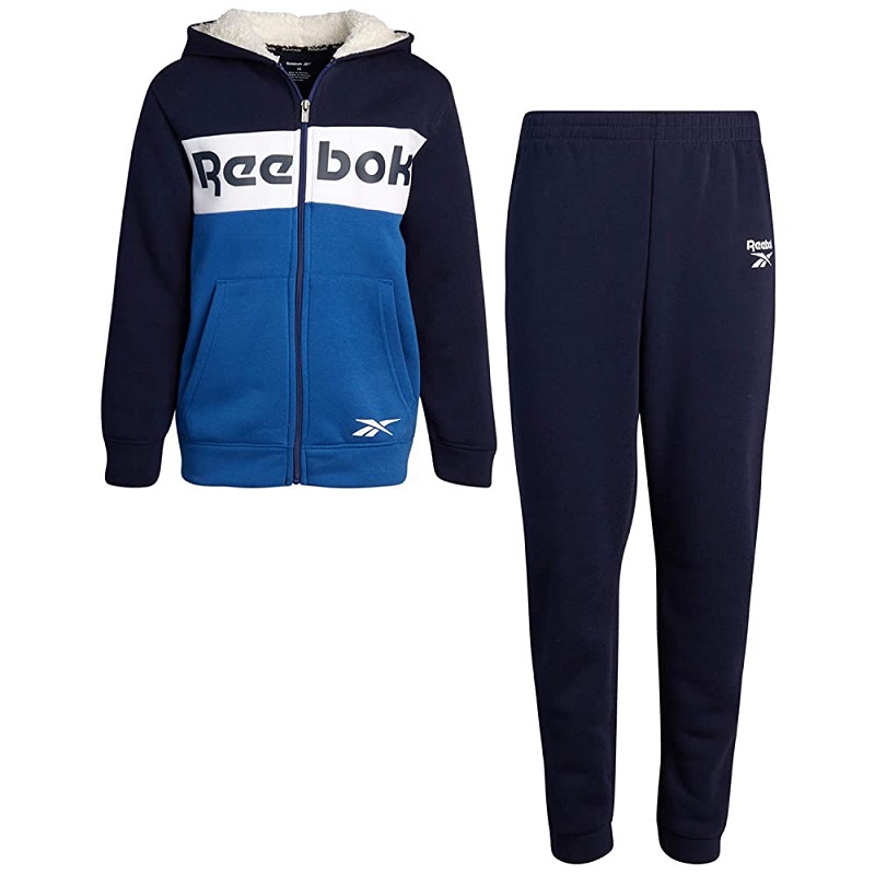 Active Fleece Zip Hoodie Sweatshirt and Jogger Sweatpants Reebok Boys’ Sweatsuit 4-12 