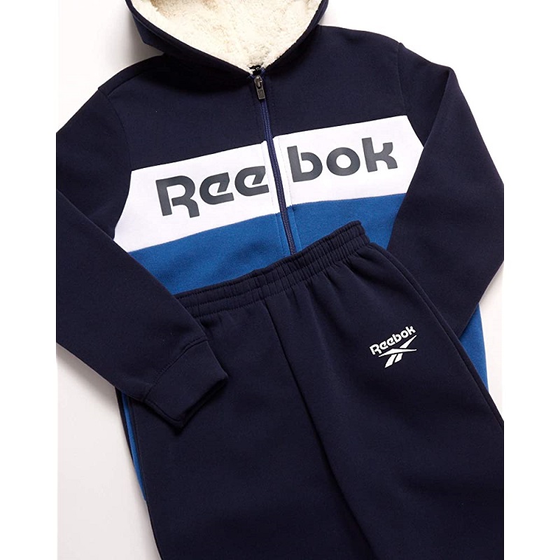 Reebok Boys 2-Piece Athletic Tricot Tracksuit Set with Zip Up Jacket and Jog Pants 